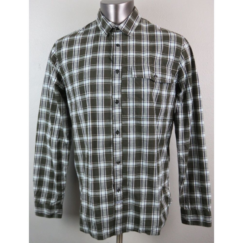 Mens Scotch & Soda Top Notch Plaid Shirt Size XL Cotton Stretch Button Front New